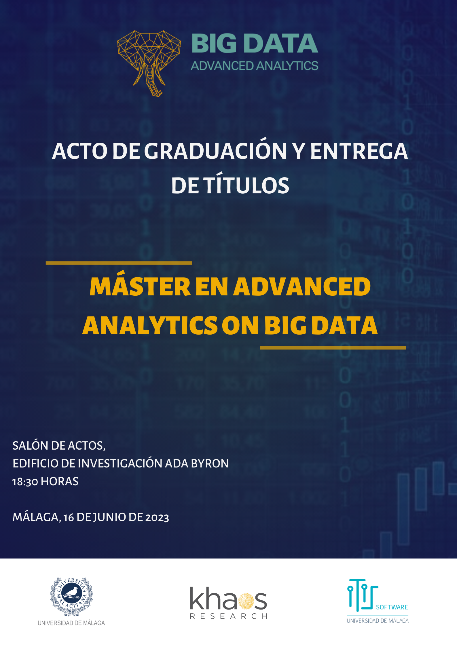 Cartel graduación Master en Advanced Analytics on Big Data