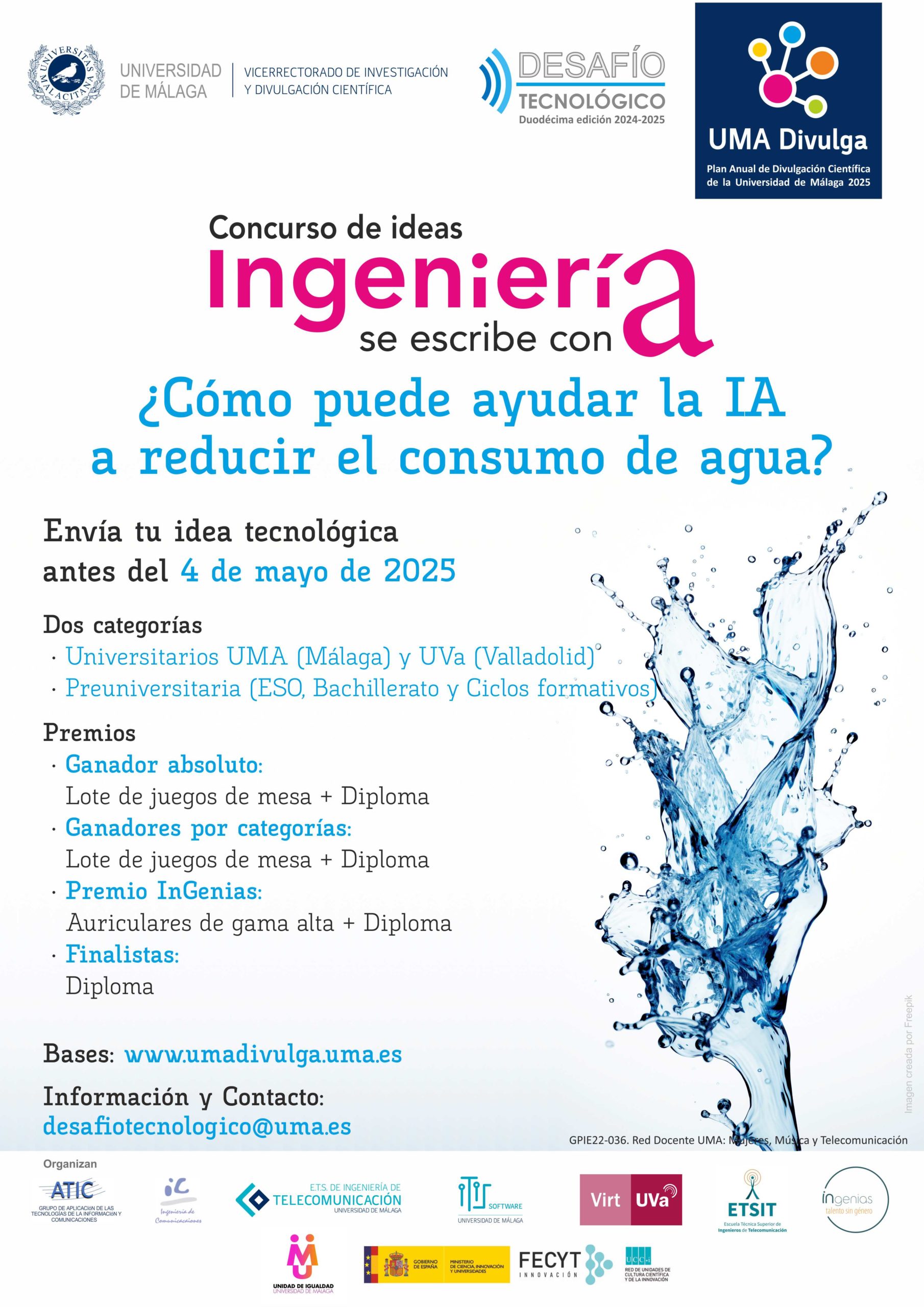 La UMA y la UVa lanzan el Desafío Tecnológico 2025 para reducir el consumo de agua